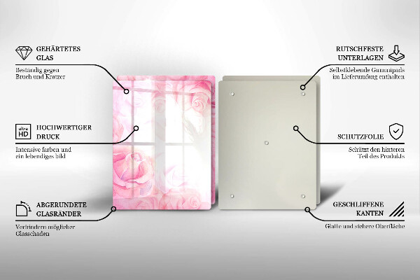 Kitchen worktop saver Delicate background roses