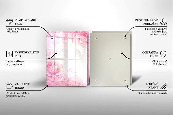 Kitchen worktop saver Delicate background roses