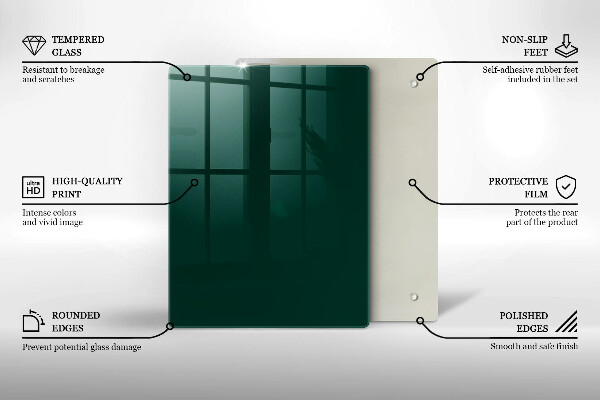 Glass worktop saver Green color