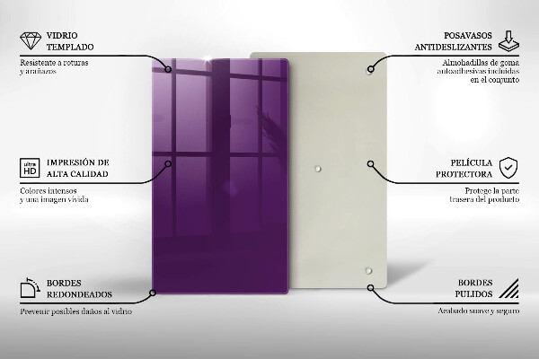 Glass worktop saver Violet colour