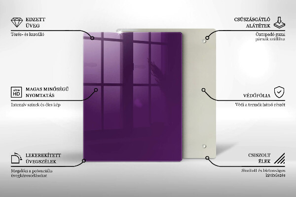 Glass worktop saver Violet colour