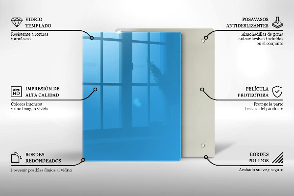 Glass worktop saver Blue color