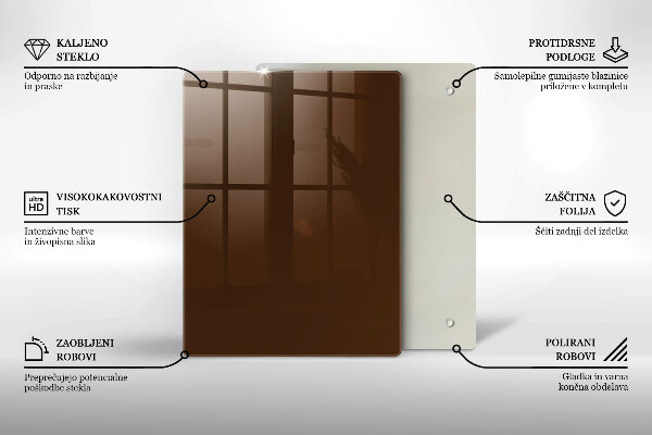 Glass worktop saver Brown color