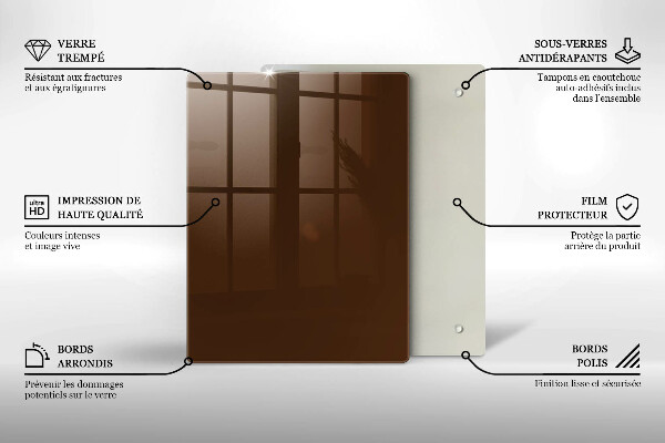 Glass worktop saver Brown color