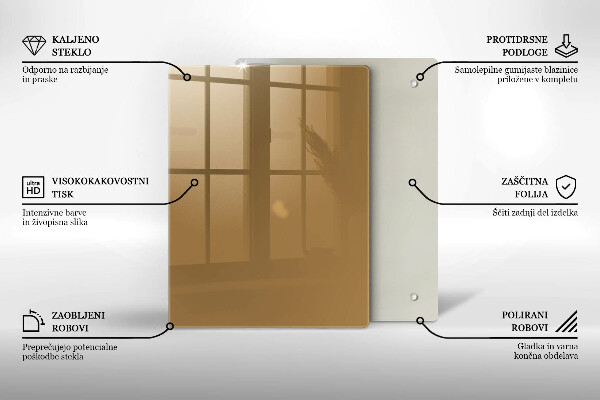 Glass worktop saver Beige colour