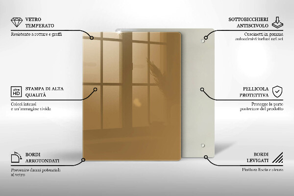 Glass worktop saver Beige colour