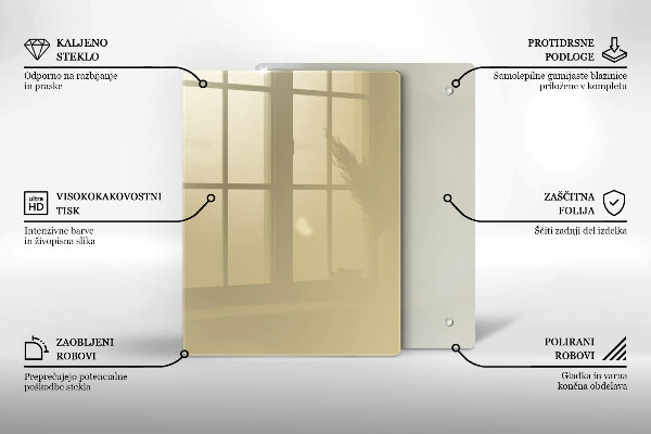 Glass worktop saver Beige colour