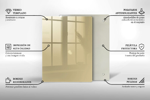 Glass worktop saver Beige colour