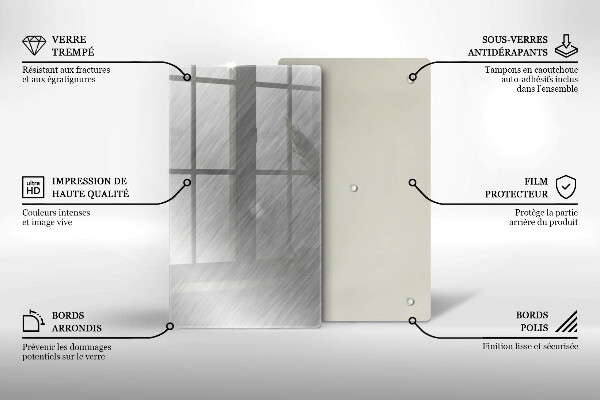 Glass worktop saver Metal texture background