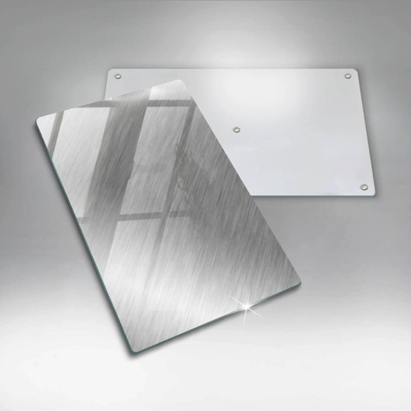 Glass worktop saver Metal texture background