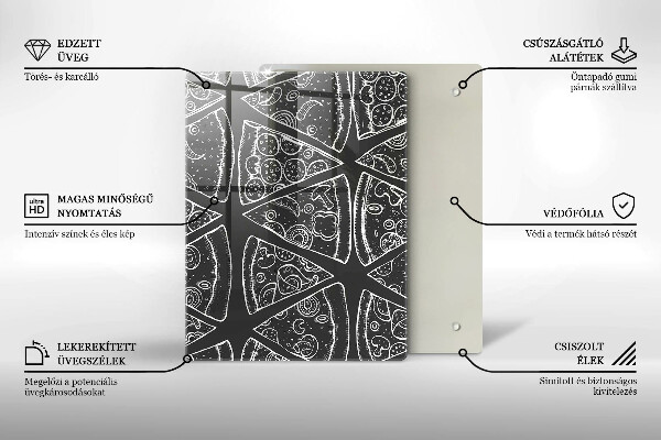 Glass worktop saver Pizza illustration