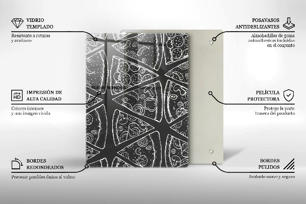 Glass worktop saver Pizza illustration
