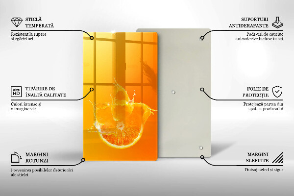 Glass worktop saver Juicy fruit of orange