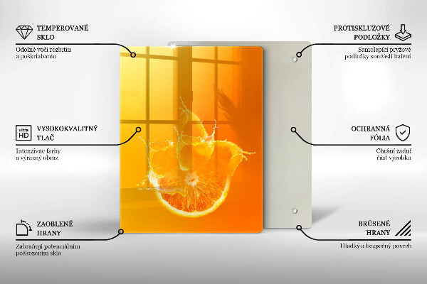 Glass worktop saver Juicy fruit of orange