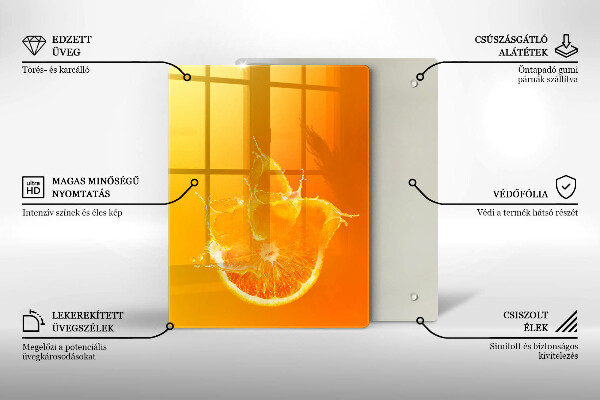 Glass worktop saver Juicy fruit of orange