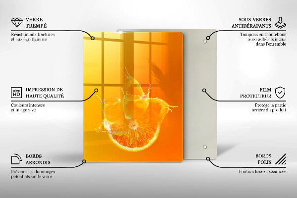 Glass worktop saver Juicy fruit of orange