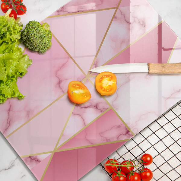 Glass worktop saver Geometric marble