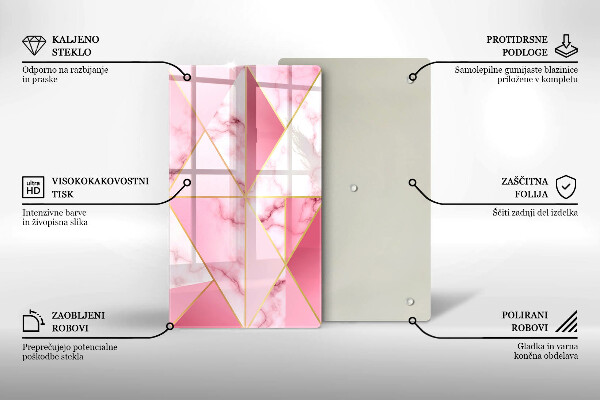Glass worktop saver Geometric marble