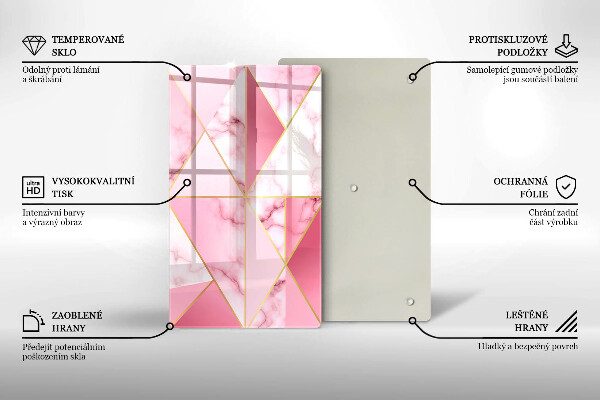 Glass worktop saver Geometric marble
