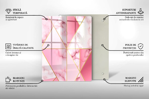 Glass worktop saver Geometric marble