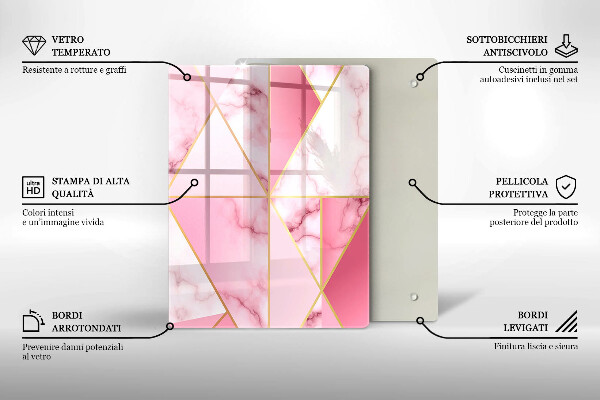 Glass worktop saver Geometric marble
