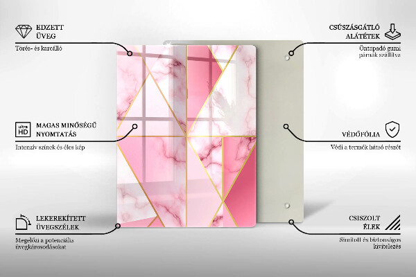 Glass worktop saver Geometric marble