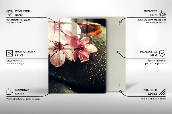 Kitchen countertop cover Flowers stones zen