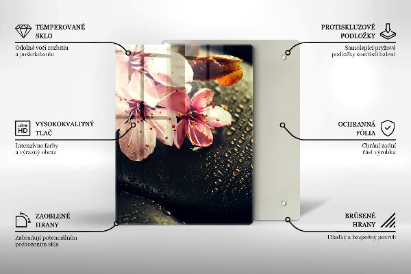 Kitchen countertop cover Flowers stones zen