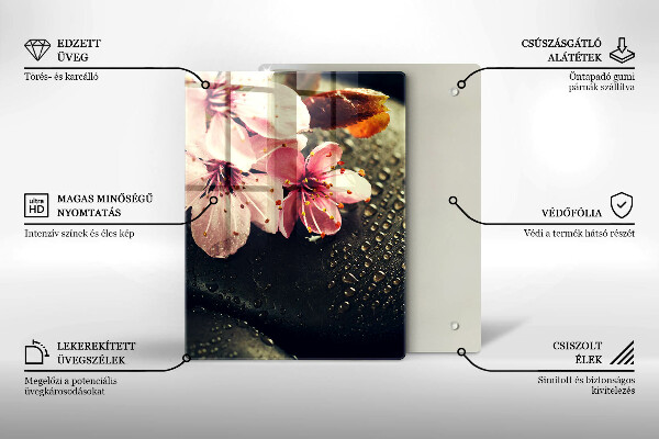 Kitchen countertop cover Flowers stones zen