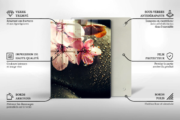 Kitchen countertop cover Flowers stones zen