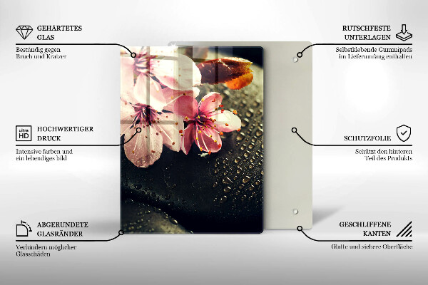 Kitchen countertop cover Flowers stones zen