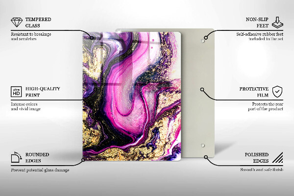 Kitchen countertop cover Abstraction design gold