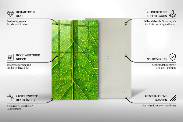 Glass worktop saver Leaf lines nature