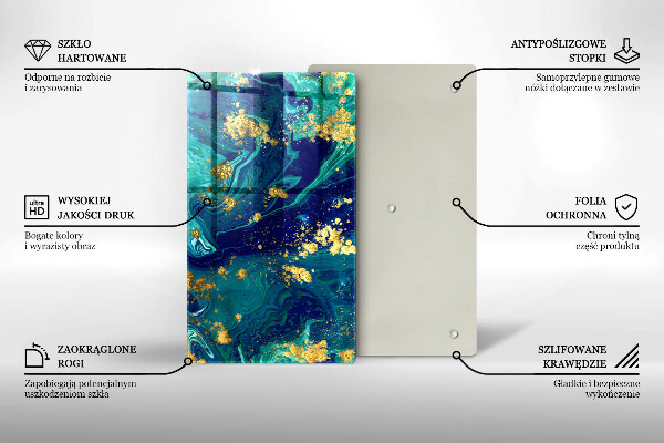 Glass worktop saver Abstraction with gold