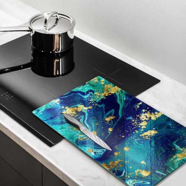 Glass worktop saver Abstraction with gold