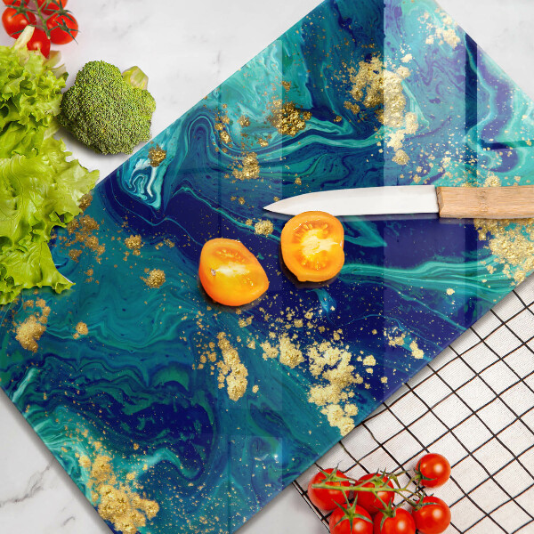 Glass worktop saver Abstraction with gold