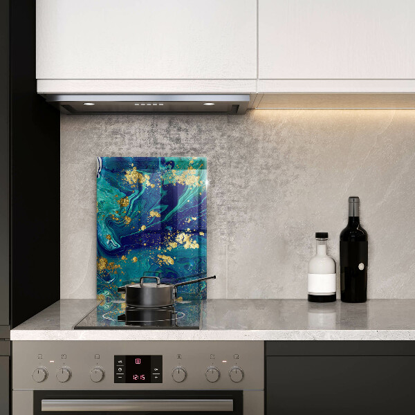 Glass worktop saver Abstraction with gold