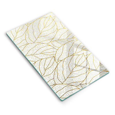 Glass worktop saver Line-art leaves pattern