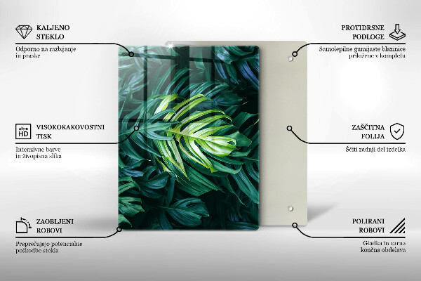 Glass worktop saver Monstera wild leaves