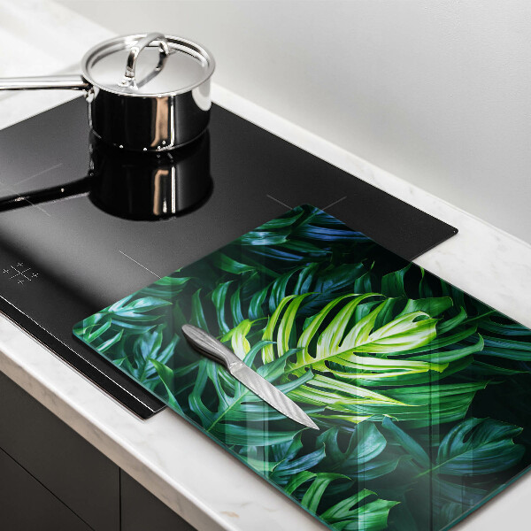 Glass worktop saver Monstera wild leaves