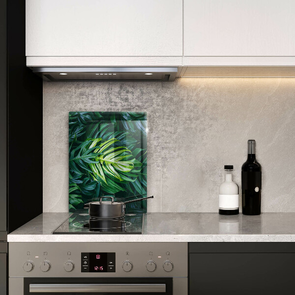 Glass worktop saver Monstera wild leaves