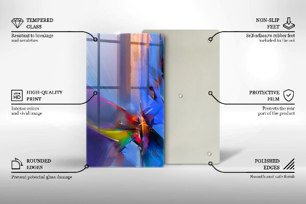Glass worktop saver Painted abstraction