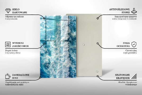 Glass worktop saver Water sea waves