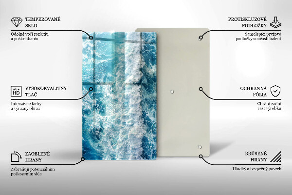 Glass worktop saver Water sea waves