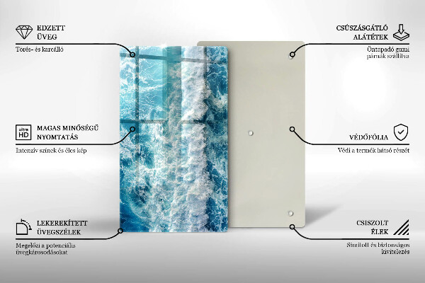 Glass worktop saver Water sea waves