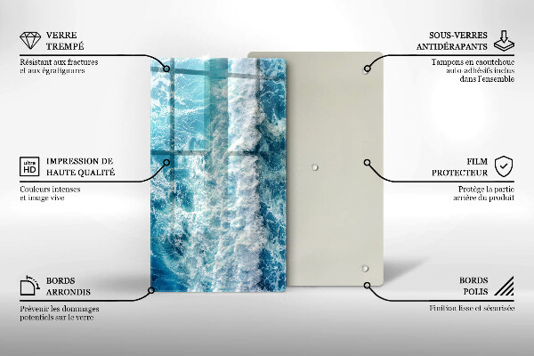 Glass worktop saver Water sea waves