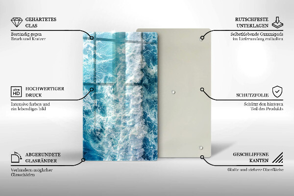 Glass worktop saver Water sea waves