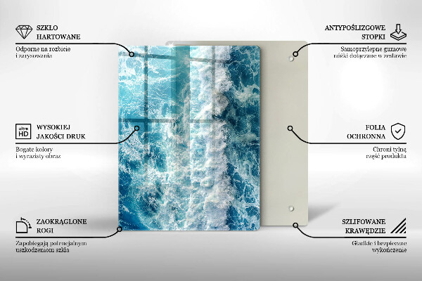 Glass worktop saver Water sea waves