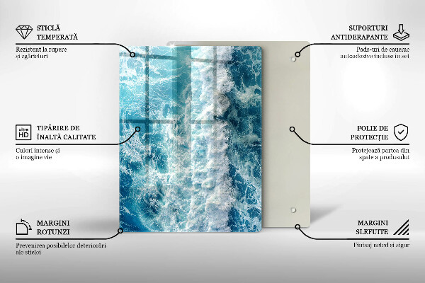 Glass worktop saver Water sea waves