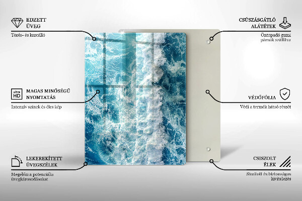 Glass worktop saver Water sea waves